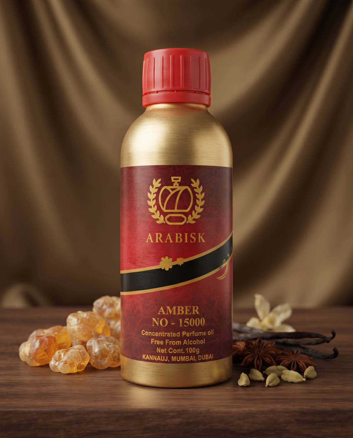 ARABISK Amber No. 15000 | Concentrated Attar Oil | Alcohol-Free, Long-Lasting Fragrance | 100g Arabisk