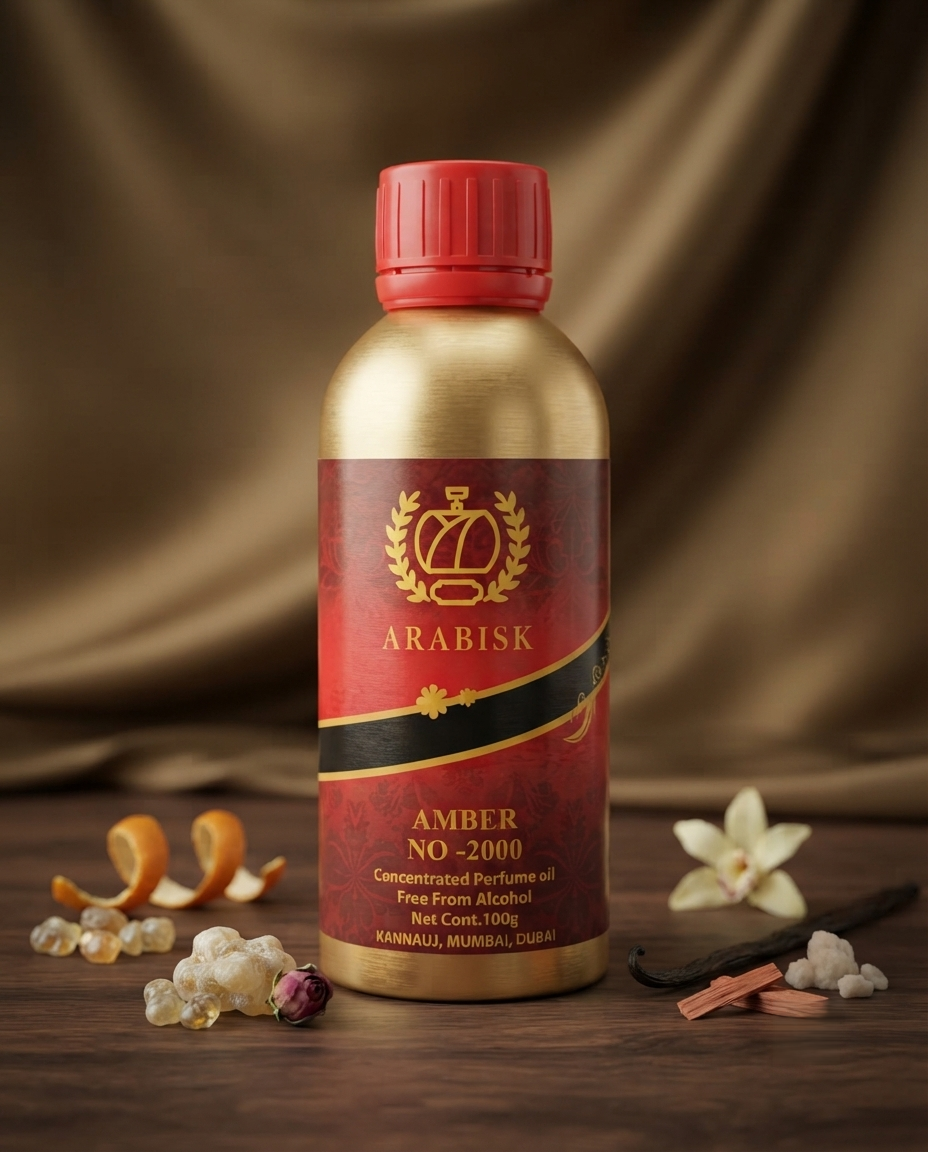 ARABISK Amber No. 2000 | Concentrated Attar Oil | Alcohol-Free, Long-Lasting Fragrance | 100g Arabisk