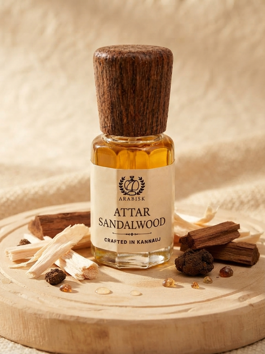 ARABISK Attar Sandalwood | Pure Natural Woody Attar Oil | Alcohol-Free, Long-Lasting Unisex Attar Arabisk