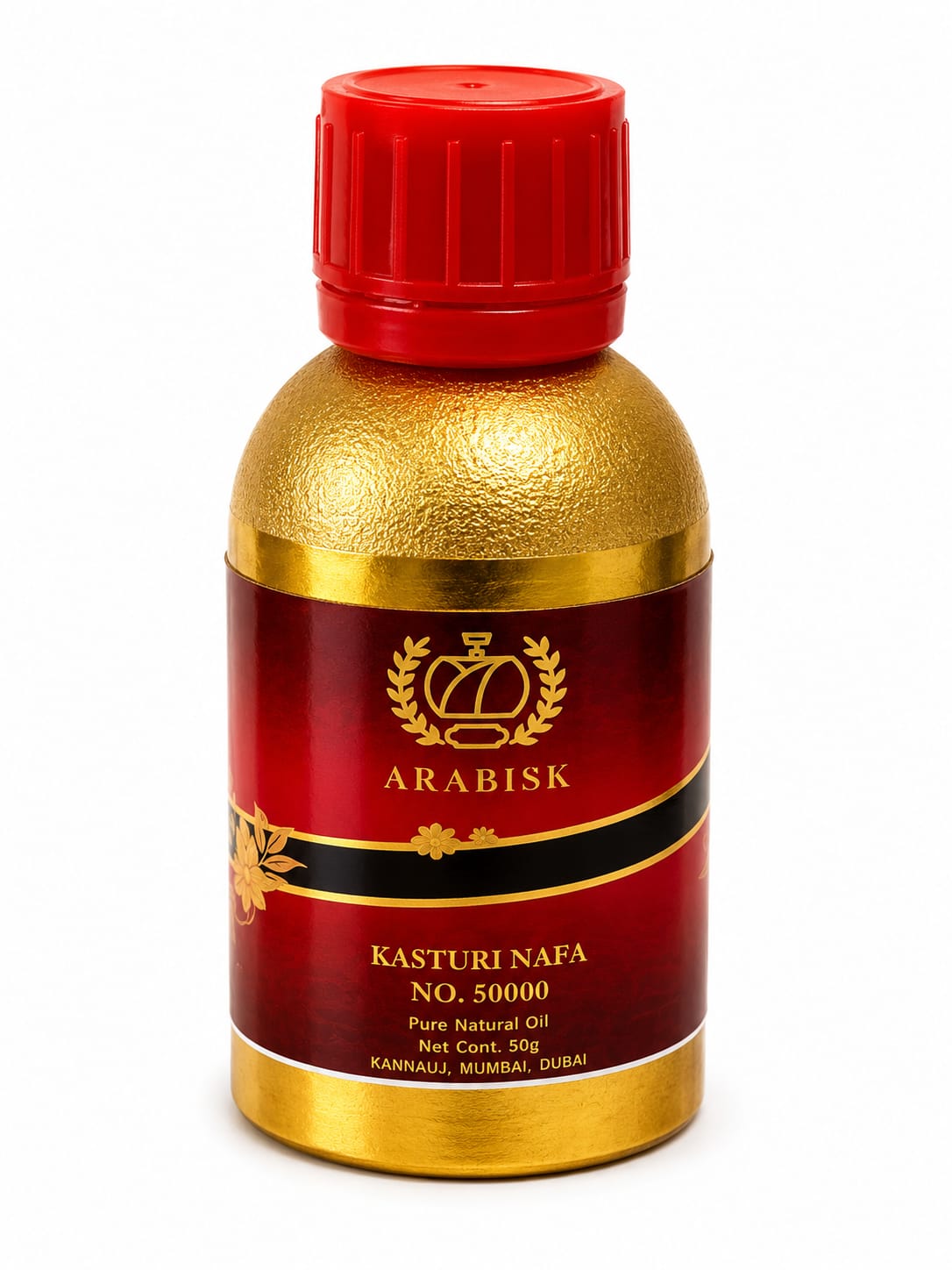 ARABISK Kasturi Nafa No. 50000 | Pure Natural Attar Oil | Alcohol-Free, Long-Lasting Fragrance | 50g Arabisk