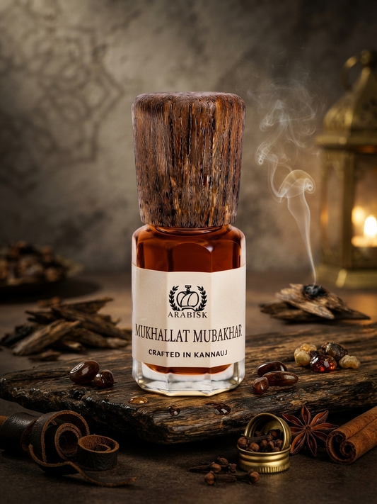 ARABISK Mukhallat Mubakhar Attar | Pure Smoky Oud & Resinous Blend Attar Oil | Alcohol-Free, Long-Lasting Unisex Attar Arabisk
