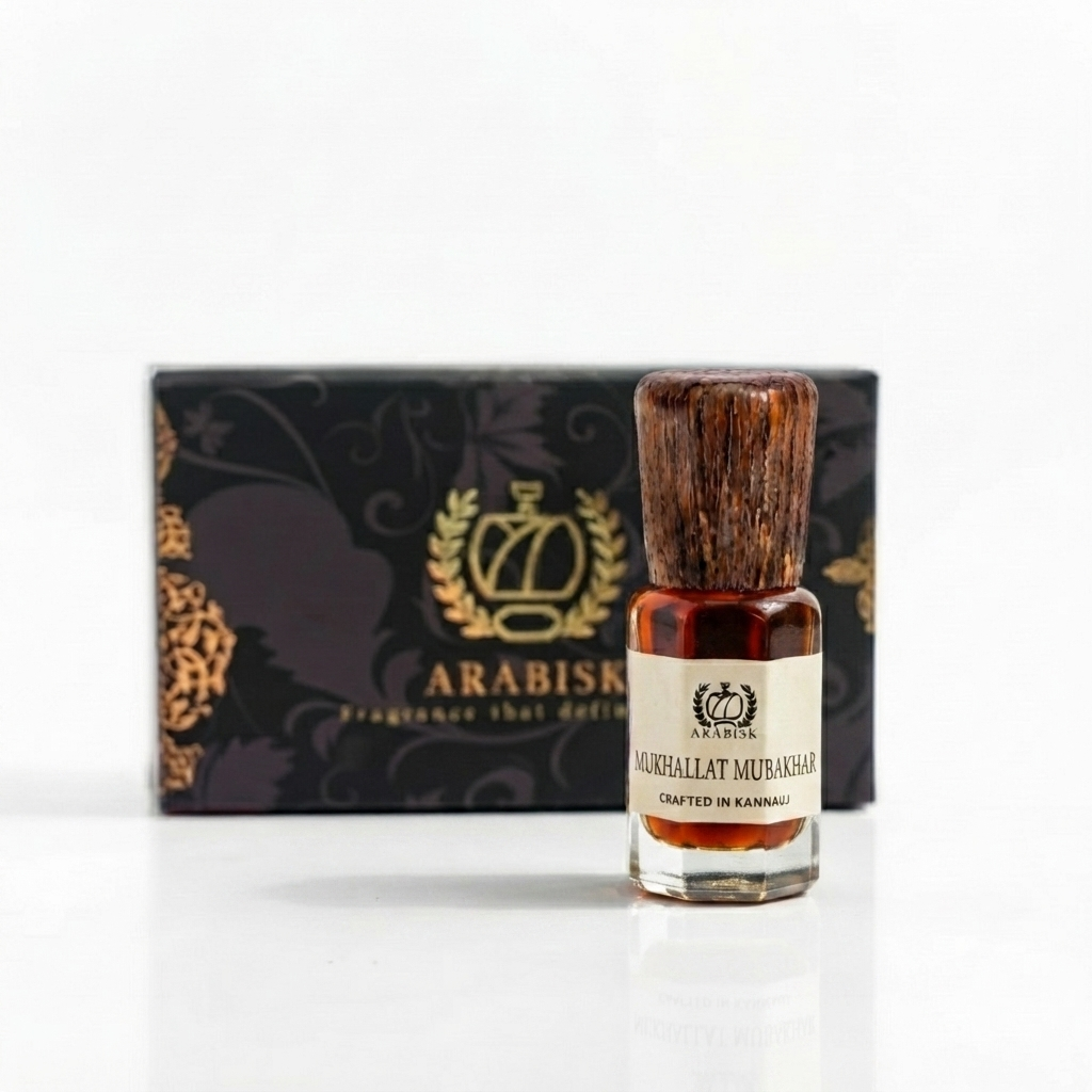 ARABISK Mukhallat Mubakhar Attar | Pure Smoky Oud & Resinous Blend Attar Oil | Alcohol-Free, Long-Lasting Unisex Attar Arabisk