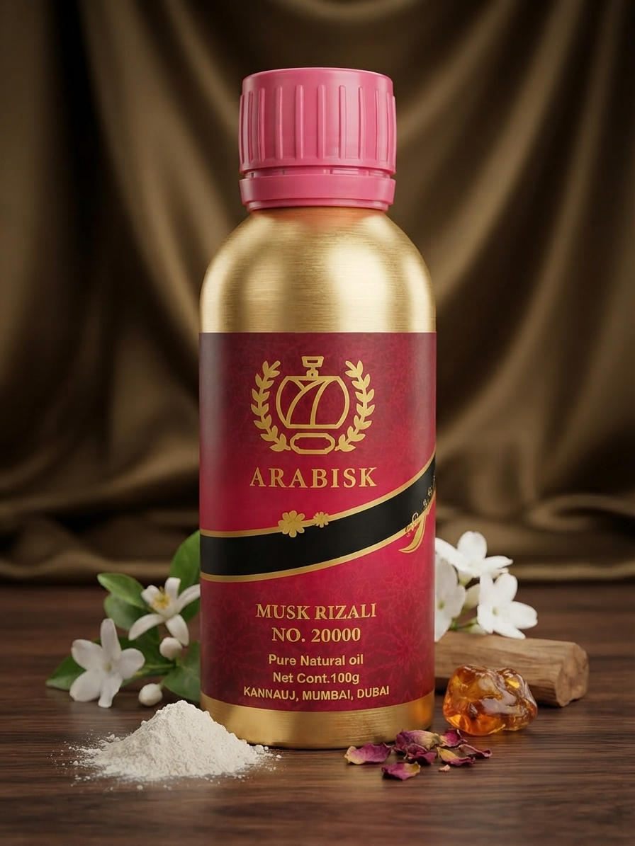 ARABISK Musk Rizali | Pure Natural Oil | Handcrafted Oriental Attar | Alcohol-Free, Long-Lasting Fragrance Arabisk