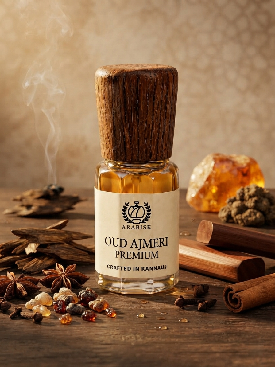 ARABISK Oud Ajmeri Premium Attar | Pure Natural Oud Attar Oil | Alcohol-Free, Long-Lasting Unisex Attar Arabisk