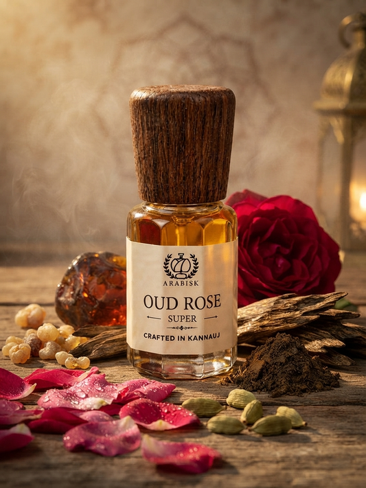 ARABISK Oud Rose Super Attar | Pure Natural Oud & Rose Attar Oil | Alcohol-Free, Long-Lasting Unisex Attar Arabisk