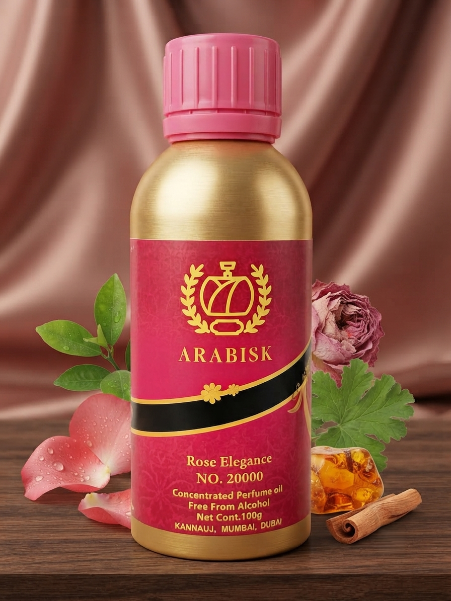 ARABISK Rose Elegance | Handcrafted Oriental Attar | Alcohol-Free, Long-Lasting Fragrance Arabisk