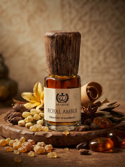 ARABISK Royal Amber Attar | Pure Golden Amber Attar Oil | Alcohol-Free, Long-Lasting Unisex Attar Arabisk