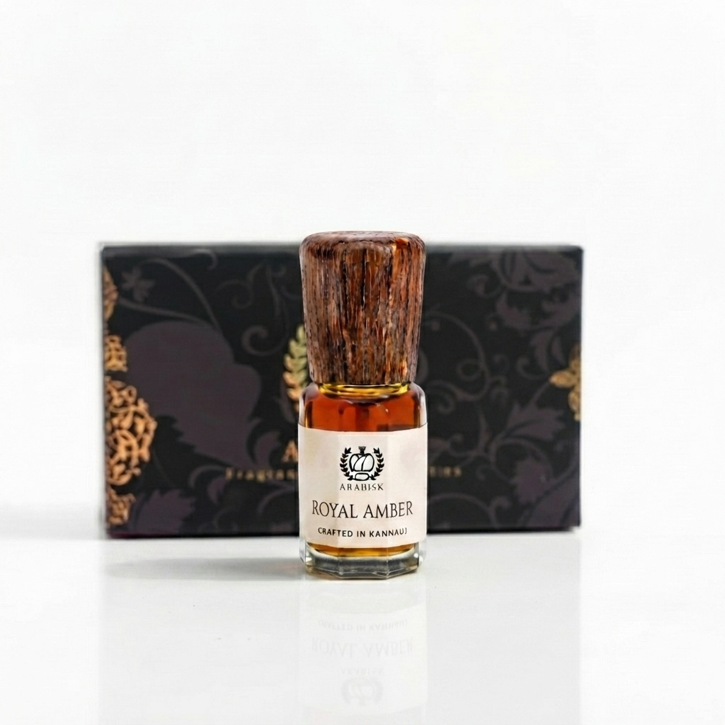 ARABISK Royal Amber Attar | Pure Golden Amber Attar Oil | Alcohol-Free, Long-Lasting Unisex Attar Arabisk