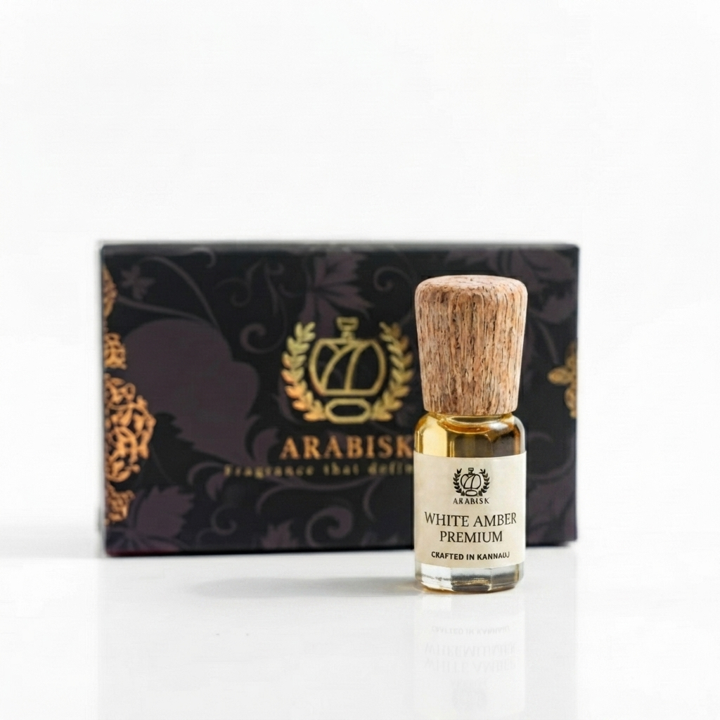 ARABISK White Amber Premium Attar | Pure Natural Amber Attar Oil | Alcohol-Free, Long-Lasting Unisex Attar Arabisk